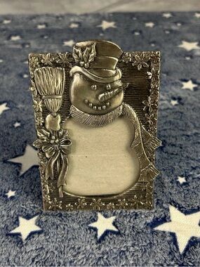 Silver Snowman Photo Frame